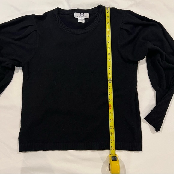 Magaschoni black puff sleeve sweater size large - Picture 6 of 7